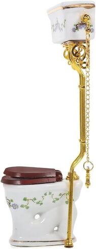 Tiny Ceramic Toilet for Dollhouses Bathroom 1/12 Scale Miniature Furniture Model with Detailed Design in Kuwait