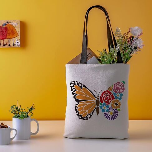 استنسل رسم فراشة من FINGERINSPIRE - استنسل حرفي على شكل فراشة كبيرة مجوفة مقاس 11.7 × 8.3 بوصة للرسم على بلاط قماش سجل القصاصات in Kuwait