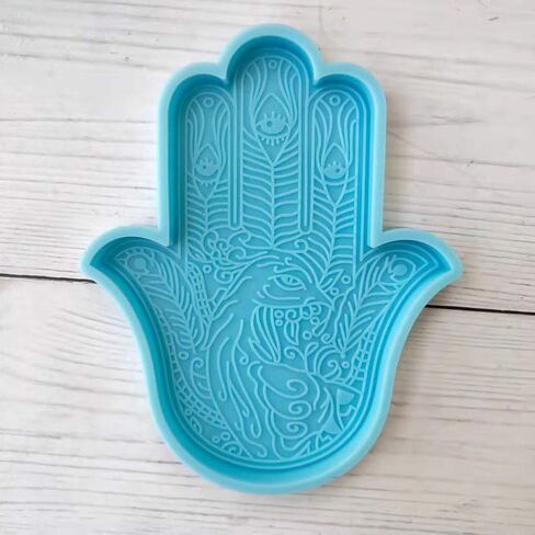 SOFEA Khamsah Hamsa Hand Coaster Epoxy Resin Silicone Mold Fatima Hand Tray Resin Mold in Saudi Arabia