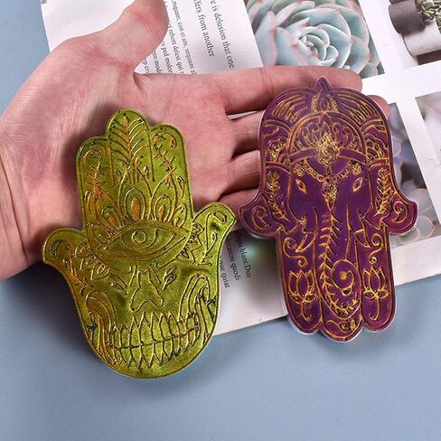 SOFEA Khamsah Hamsa Hand Coaster Epoxy Resin Silicone Mold Fatima Hand Tray Resin Mold in Saudi Arabia