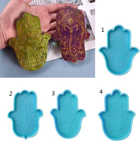 SOFEA Khamsah Hamsa Hand Coaster Epoxy Resin Silicone Mold Fatima Hand Tray Resin Mold in Saudi Arabia
