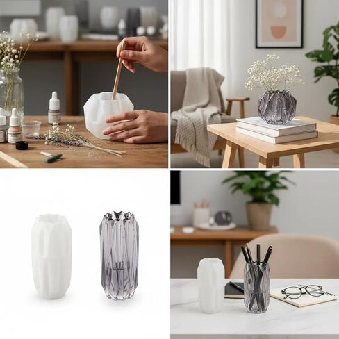 Epoxy Resin Vase Molds, 3D Flower Vase Silicone Molds for Flower Preservation, DIY Handmade Home Decor Crafts in Saudi Arabia