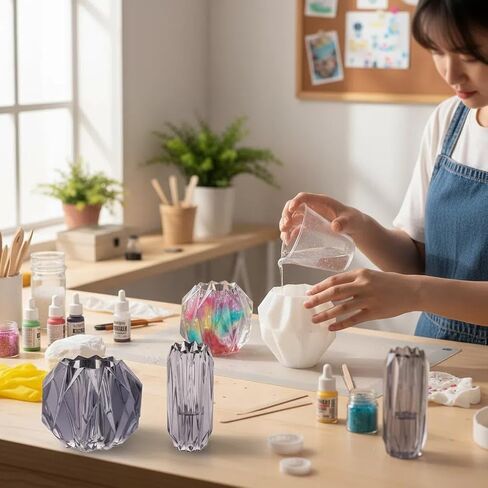 Epoxy Resin Vase Molds, 3D Flower Vase Silicone Molds for Flower Preservation, DIY Handmade Home Decor Crafts in Saudi Arabia