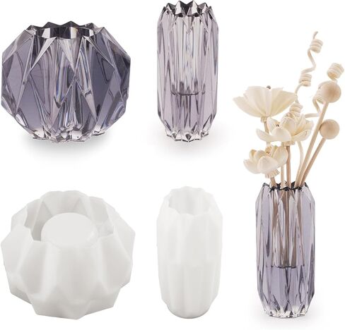 Epoxy Resin Vase Molds, 3D Flower Vase Silicone Molds for Flower Preservation, DIY Handmade Home Decor Crafts in Saudi Arabia
