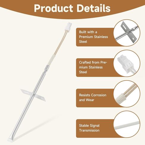 Oven Temperature Sensor Oven Range Replacement Parts Compatible with Kenmore Frigidaire Electrolux Replace#: 5304504897 318562500 4452257 AP6025829 in Kuwait