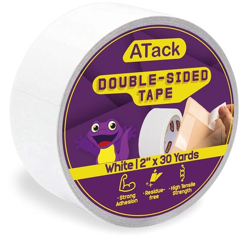 شريط ATack مزدوج الجوانب أبيض، 1.5 بوصة × 15 ياردة، شريط قماشي جداري لاصق ذاتي التحمل مزدوج الجوانب لقوالب الخشب والأثاث والجلود والستائر والحرف اليدوية in Kuwait