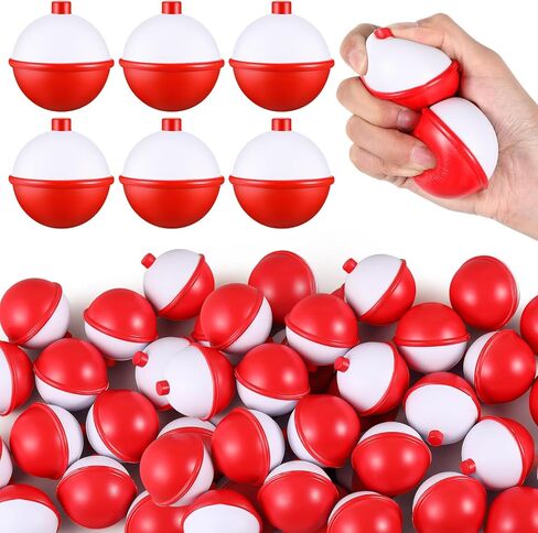 Libima 24 Pcs 2'' Fishing Bobber Stress Ball Squeeze Fidget Toy Fishing Themed Party Favor Fun Stress Relief Toy for Teen Adult Improve Grip Strength Release Pressure Finger Exercise in Saudi Arabia