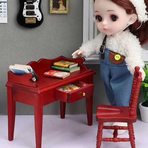 مجموعة واحدة من طاولة أثاث بيت الدمية المصغرة وكرسي لملحقات بيت الدمى موديلات صغيرة للمشاريع الحرفية وديكور المنزل in Kuwait