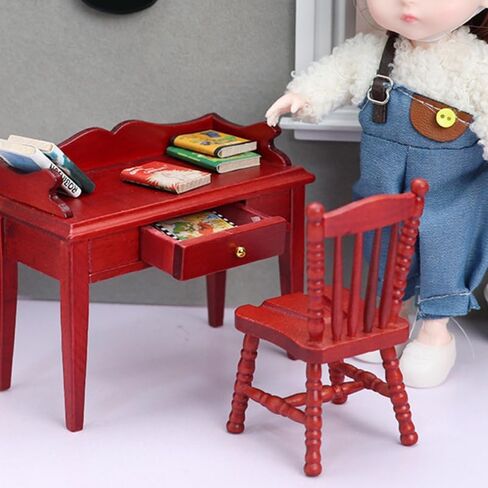 مجموعة واحدة من طاولة أثاث بيت الدمية المصغرة وكرسي لملحقات بيت الدمى موديلات صغيرة للمشاريع الحرفية وديكور المنزل in Kuwait