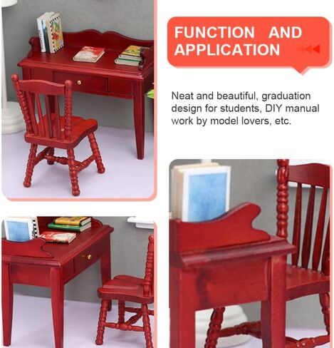 مجموعة واحدة من طاولة أثاث بيت الدمية المصغرة وكرسي لملحقات بيت الدمى موديلات صغيرة للمشاريع الحرفية وديكور المنزل in Kuwait