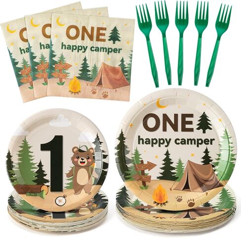 لوازم حفلات أدوات المائدة على شكل كعكة الدونات - 96 قطعة من زينة أدوات المائدة الجميلة على شكل كعكة واحدة والحلويات تحت عنوان أطباق ورقية للاستعمال مرة واحدة وشوك ومناديل للأطفال والبنات في عيد ميلاد الطفل الأول تخدم 24 in Kuwait