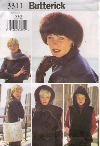 BUTTERICK PATTERNS B3311 Misses' Vest, Headwrap, Headband, Scarf & Bag, Size MED (M-L) in Saudi Arabia