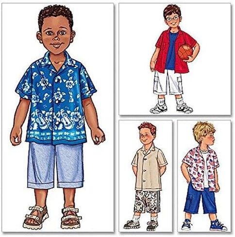 BUTTERICK PATTERNS Boy's Shirt & Shorts, Size 2-3-4-5 (B3475020) in Saudi Arabia