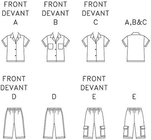 BUTTERICK PATTERNS Boy's Shirt & Shorts, Size 2-3-4-5 (B3475020) in Saudi Arabia
