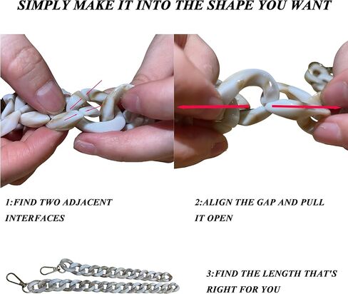 الاكريليك الراتنج سلسلة محفظة حزام 23.6IN محفظة سلسلة شفافة DIYBagChain هدية للمكتب والسفر و DIY الخالق in Kuwait
