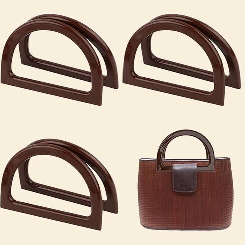3Pcs D Shape Round Bag Handle，Fashion Bag Handles For Handcrafted Handbag Purse Frame in Saudi Arabia