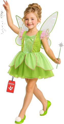 زي Morph Fairy للفتيات بالأجنحة، فستان الجنية الأخضر للفتيات، أزياء يوم الكتاب العالمي للأطفال in Saudi Arabia