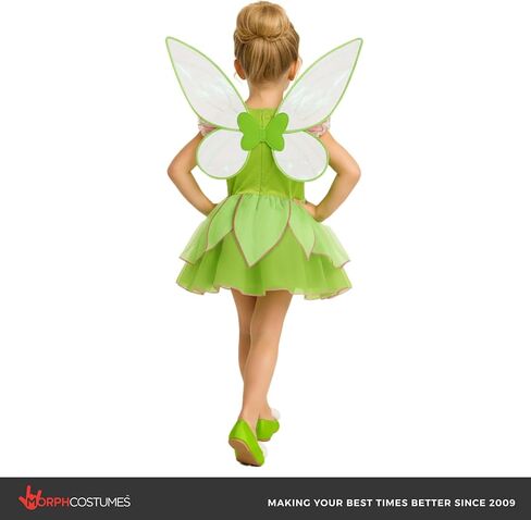 زي Morph Fairy للفتيات بالأجنحة، فستان الجنية الأخضر للفتيات، أزياء يوم الكتاب العالمي للأطفال in Saudi Arabia