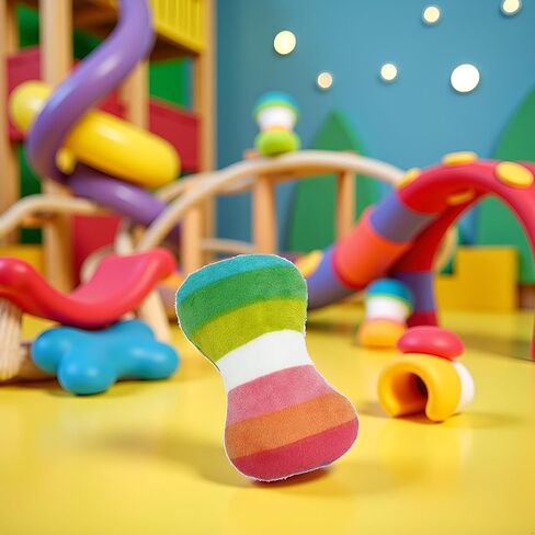 2Pcs Colorful Dog Plush Vocal Toy, Rainbow Dog Bone-Shape Pet Supplies Chewing Toy for Pet Playing Use, Adorable, Quality and Practical Attractive and Professional Dog Chew Toys in Saudi Arabia