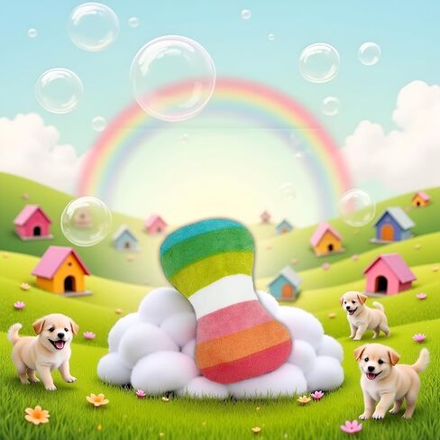 2Pcs Colorful Dog Plush Vocal Toy, Rainbow Dog Bone-Shape Pet Supplies Chewing Toy for Pet Playing Use, Adorable, Quality and Practical Attractive and Professional Dog Chew Toys in Saudi Arabia