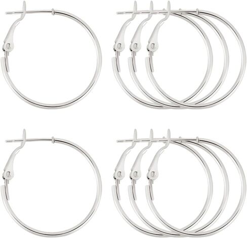Beebeecraft 1 Box 24Pcs Hoop Earrings Findings Real 18K Gold Plated Round Open Beading Hoop Components for Jewellery Making DIY Crafts Art Accessories Creation Festival Gift Wedding Party Favor in Saudi Arabia