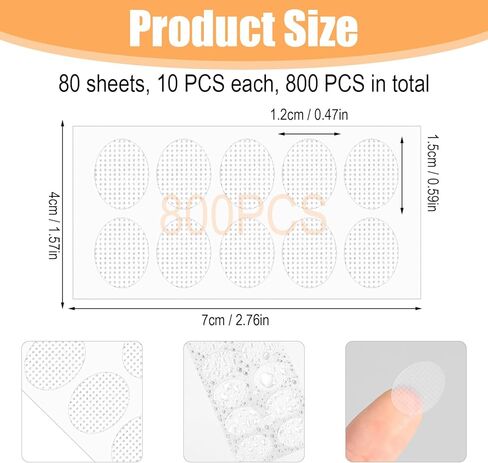 1600PCS Earring Support Patches,Transparent Waterproof Earlobe Support Patches,Invisible Earring Stickers for Split Earlobes, Ear Care Products for Torn or Stretched Ear Piercings in Saudi Arabia