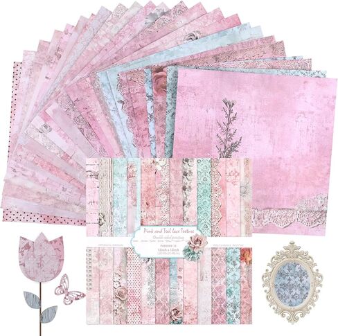 24 Sheets 12x12 Inch Scrapbook Paper Boho,24 Designs Double Sided Brown Vintage Floral Patterned Craft Paper for Junk Journals,Card Making,Photo Albums and DIY Crafts in Saudi Arabia