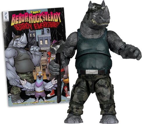 McFarlane Toys- Teenage Mutant Ninja Turtles (Page Punchers) Rocksteady 5in Action Figure with Comic in Saudi Arabia
