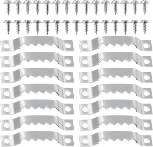 100-Piece Sawtooth Picture Frame Hanger Set, Silver, Heavy-Duty, with 200 Hangers and Screws for Artwork, Photos, Clocks in Saudi Arabia