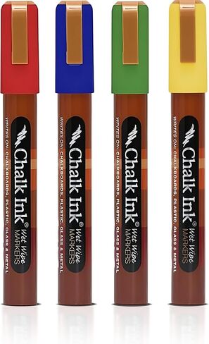 Chalk Ink 6mm Earthy Wet Wipe Markers, 4-Pack in Kuwait