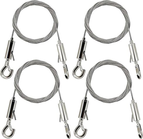 Adjustable Picture Hanging Wire Heavy Duty Stainless Steel Cables Hanging Rope Picture Frame Hanging Wire Kit for Mirrors Flowerpot Pictures Paintings Artwork, Hold Up to 66lbs (2M(6.6FT) 4PCS) in Saudi Arabia