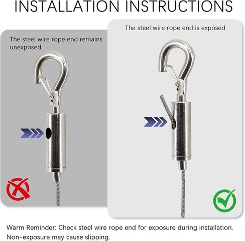 Adjustable Picture Hanging Wire Heavy Duty Stainless Steel Cables Hanging Rope Picture Frame Hanging Wire Kit for Mirrors Flowerpot Pictures Paintings Artwork, Hold Up to 66lbs (2M(6.6FT) 4PCS) in Saudi Arabia