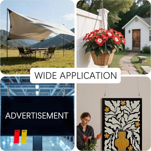 Adjustable Picture Hanging Wire Heavy Duty Stainless Steel Cables Hanging Rope Picture Frame Hanging Wire Kit for Mirrors Flowerpot Pictures Paintings Artwork, Hold Up to 66lbs (2M(6.6FT) 4PCS) in Saudi Arabia