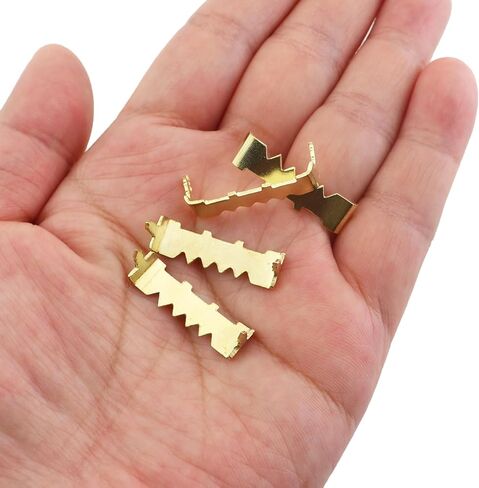 50PCS 26mm Sawtooth Edge Cover Nail Hooks Picture Hanging Accessories Picture Hangers No Screws Needed Frame Backboard Hidden Hangers Gold for Mirrors Exhibits in Saudi Arabia