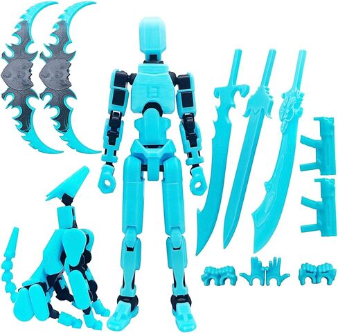 5.2 inches T13 3D Action Figure with Dog Set Titan Nova 13 Robo 13 Action Figures with Weapons T 13 3D Printed Multi-Jointed Movable Toy (Colorful, Assembly Completed) in Saudi Arabia