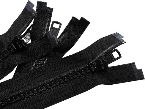 YKK 32" Vislon Zipper ~ YKK #5 بلاستيك مصبوب ~ منفصل - أسود (3 سحابات/عبوة) in Saudi Arabia