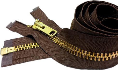 YKK® 30" Extra Heavy Duty Jacket Zipper YKK #10 Brass Separating ~ Color 568 Seal Brown (1 Zipper/Pack) in Saudi Arabia