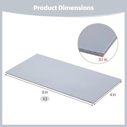 3 Pack Silicone Heat Press Pad, Gray Mini Heat Press Mat 4 x 8 in, Pressure-Absorbing Foam Core Pad, Cuttable Heat Resistant Mat for Hat Press HTV Vinyl Transfer, Sublimation Crafts in Kuwait