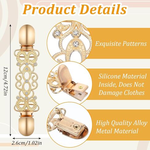 3Pcs Cinch Clip Set: Waist Cincher Clip & Pant Waist Tightener - Retro Dress Cinch Clips, Shirt Clip Retro Dress Cinch Clips for Shawl,Cardigan,Sweater,Clothes & Pant Tightener Clip for Women(Classic) in Saudi Arabia