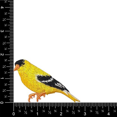 Yellow Finch Bird - Goldfinch - Embroidered Iron on Patch in Saudi Arabia