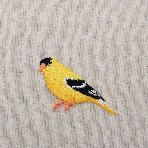 Yellow Finch Bird - Goldfinch - Embroidered Iron on Patch in Saudi Arabia