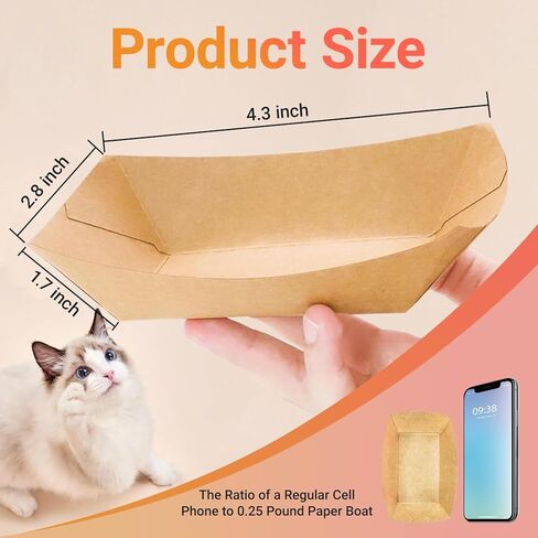 100 Pack Disposable Cat Food Bowls, Paper Pet Food Bowl for Travel, Small Paper Bowls Suitable for Dry Food, Wet Food and Water, 0.25 Pound Disposable Bowls for Stray Cats, Dogs Feeding Station in Saudi Arabia