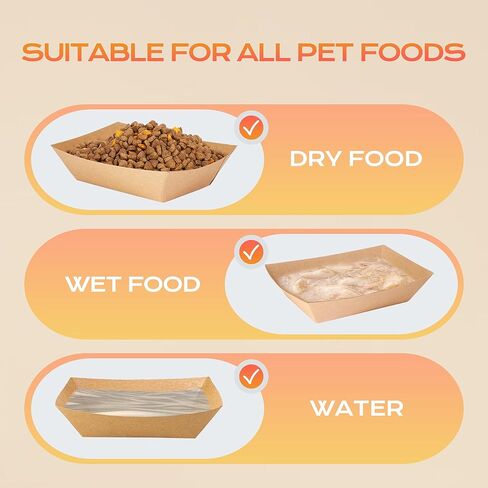 100 Pack Disposable Cat Food Bowls, Paper Pet Food Bowl for Travel, Small Paper Bowls Suitable for Dry Food, Wet Food and Water, 0.25 Pound Disposable Bowls for Stray Cats, Dogs Feeding Station in Saudi Arabia