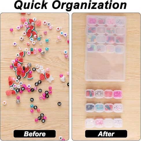Gem Organizer, Diamond Box Clear Plastic Jewelry Craft Storage Container Diamond Painting Embroidery DIY Art Craft Accessory Organizer Case, Removable Tiny Jewelry Storage Box (28 Count (Pack of 1)) in Saudi Arabia