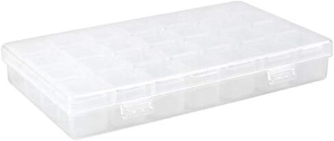 Gem Organizer, Diamond Box Clear Plastic Jewelry Craft Storage Container Diamond Painting Embroidery DIY Art Craft Accessory Organizer Case, Removable Tiny Jewelry Storage Box (28 Count (Pack of 1)) in Saudi Arabia
