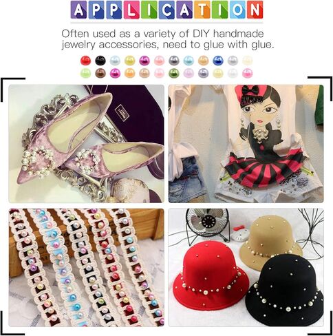 Glarks 2880Pcs 6MM 24 Colors Beads Flat Back Half Round Pearl Bead Cabochon Pearl Flatback Beads Set in Saudi Arabia