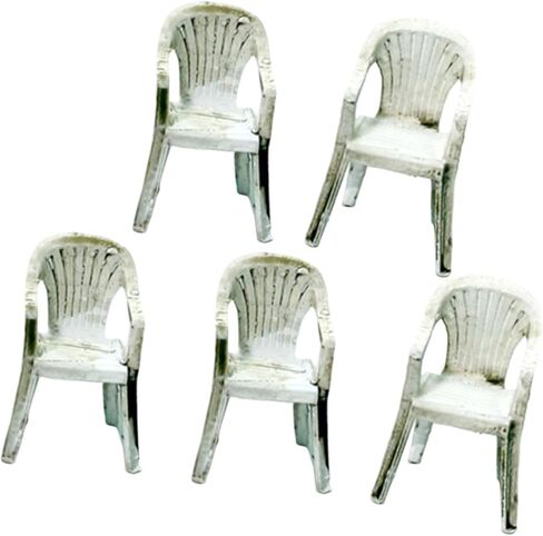 5 Pieces 1/64 Garage Diorama Chairs Auto Shop Furniture Realistic DIY Projects Decor Ornaments Workshop Miniature Mini Chairs, White in Saudi Arabia