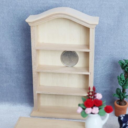 YARNOW Mini Bookshelf 4-Tier Wooden Storage Shelf 6.1 X 3.6 X 1.1 Inch Mini Furniture Model for 1 12 Scale Dollhouse Accessories and House Storage in Saudi Arabia