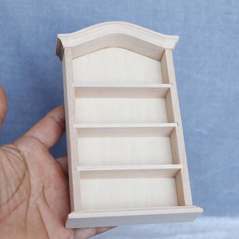 YARNOW Mini Bookshelf 4-Tier Wooden Storage Shelf 6.1 X 3.6 X 1.1 Inch Mini Furniture Model for 1 12 Scale Dollhouse Accessories and House Storage in Saudi Arabia
