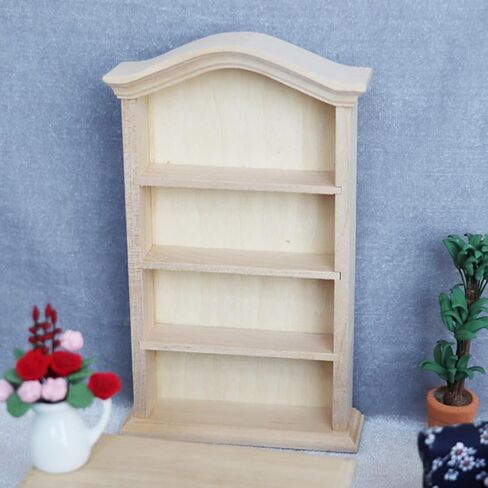 YARNOW Mini Bookshelf 4-Tier Wooden Storage Shelf 6.1 X 3.6 X 1.1 Inch Mini Furniture Model for 1 12 Scale Dollhouse Accessories and House Storage in Saudi Arabia
